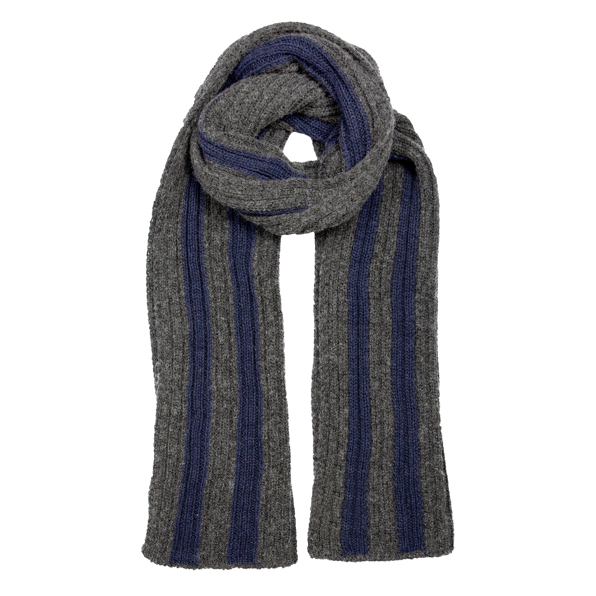 Men's Two-Tone Stripe Knitted Scarf Dents