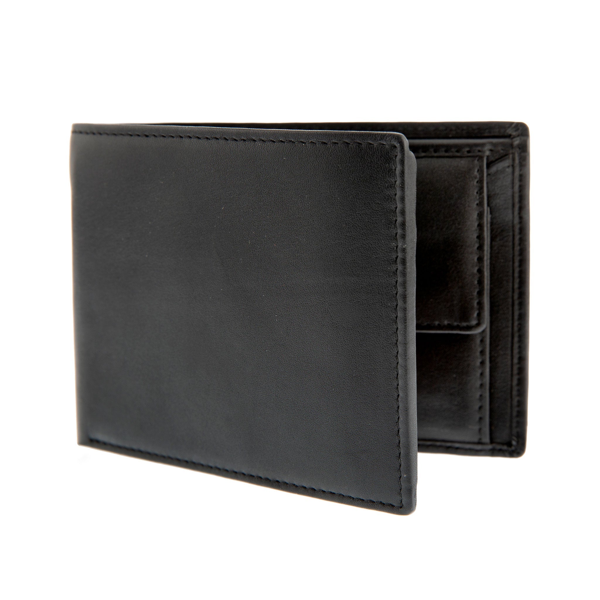 Men's Smooth Nappa Leather Trifold Wallet with RFID Blocking and