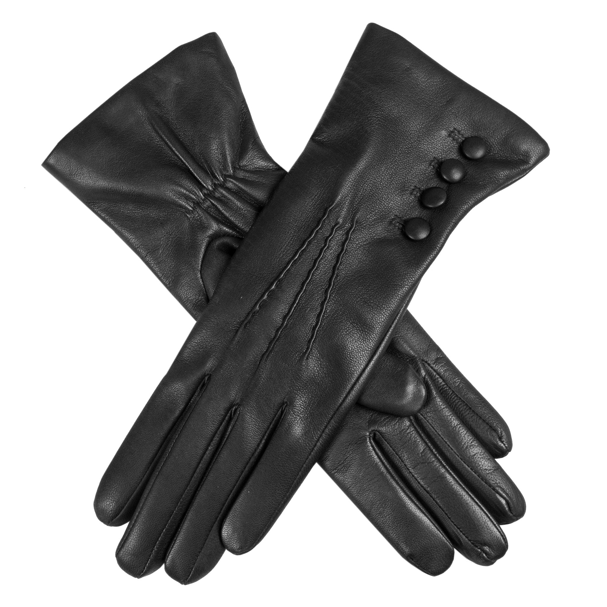 Deer Skin Soft Beige Taupe Cream Whip Stitch Leather Gloves Size