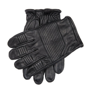 Men’s Touchscreen Water-Resistant Lined Goatskin Leather Gloves with Stitch Detail