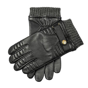 Men’s Touchscreen Lined Leather Gloves with Stitch Detail