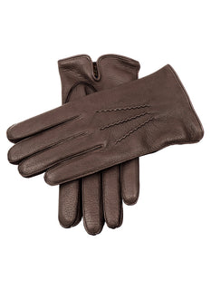 Men's Heritage Three-Point Lambswool-Lined Deerskin Leather Gloves
