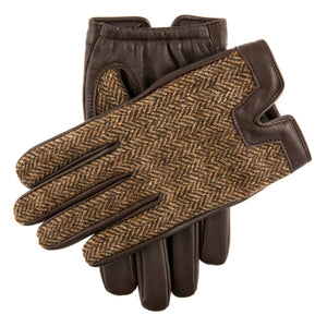 Men's Heritage Cashmere-Lined Abraham Moon Herringbone Tweed and Leather Gloves