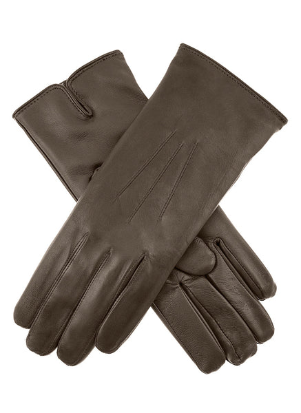 Women's Heritage Touchscreen Three-Point Cashmere-Lined Leather Gloves