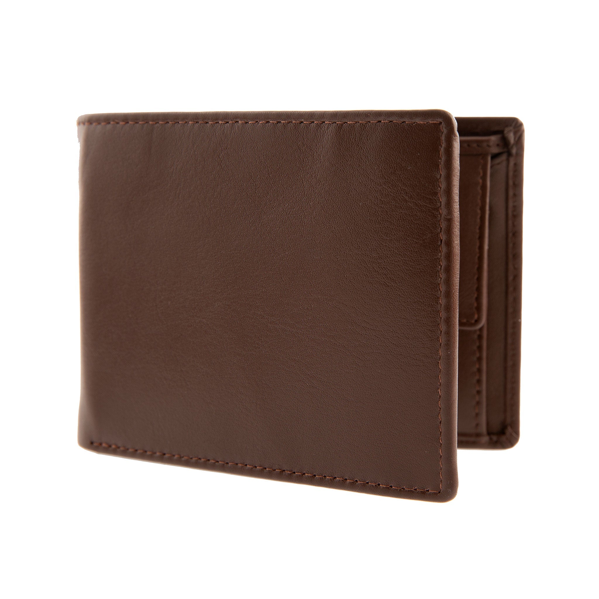 Men's Smooth Nappa Leather Trifold Wallet with RFID Blocking and