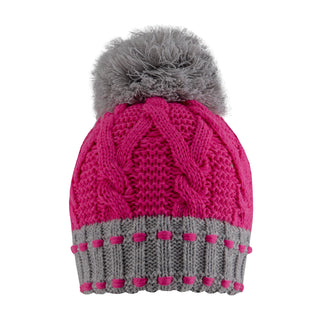 Women's Chunky Cable Knit Bobble Hat
