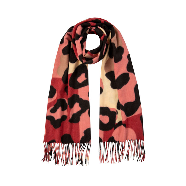 Women’s Colourful Leopard Print Scarf with Tassels