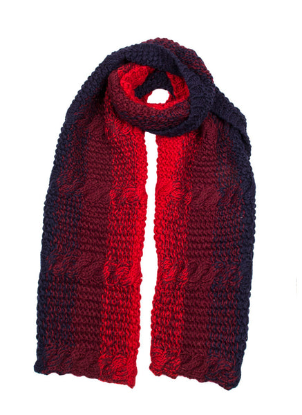 Women’s Multi-Colour Ombre Cable Knit Scarf