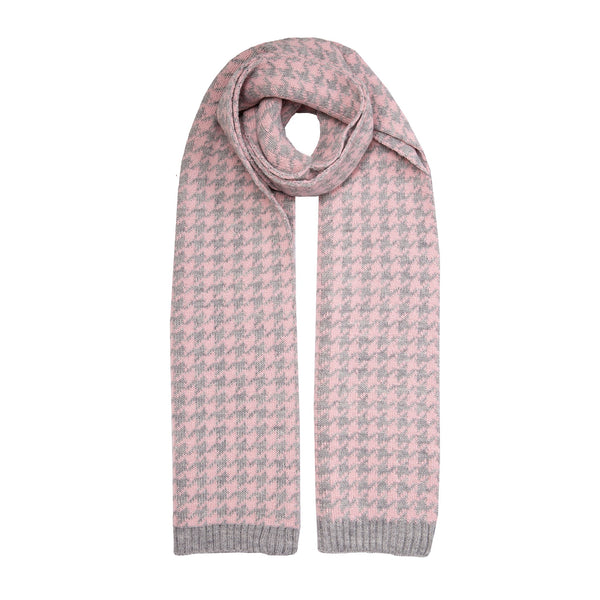 Women’s Jacquard Knitted Scarf with Dogtooth Pattern