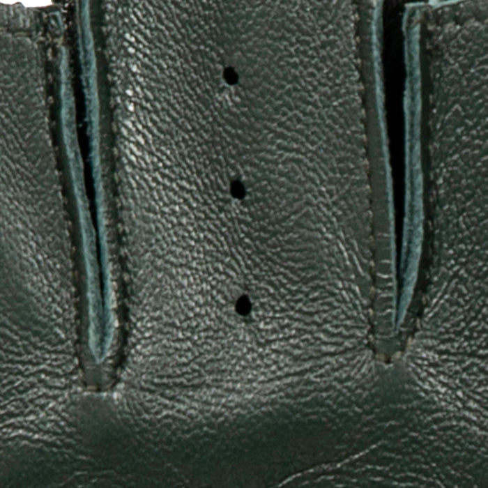 Men's Fingerless Leather Driving Gloves in Racing Green fingers
