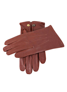 Men's Three-Point Leather Officer's Gloves