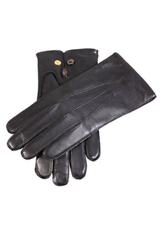 Men's Three-Point Wool-Lined Leather Officer's Gloves