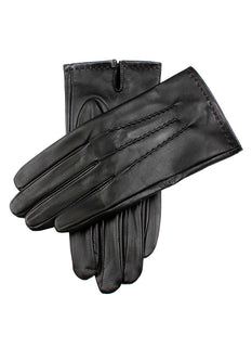 Men's Touchscreen Three-Point Fleece-Lined Leather Gloves