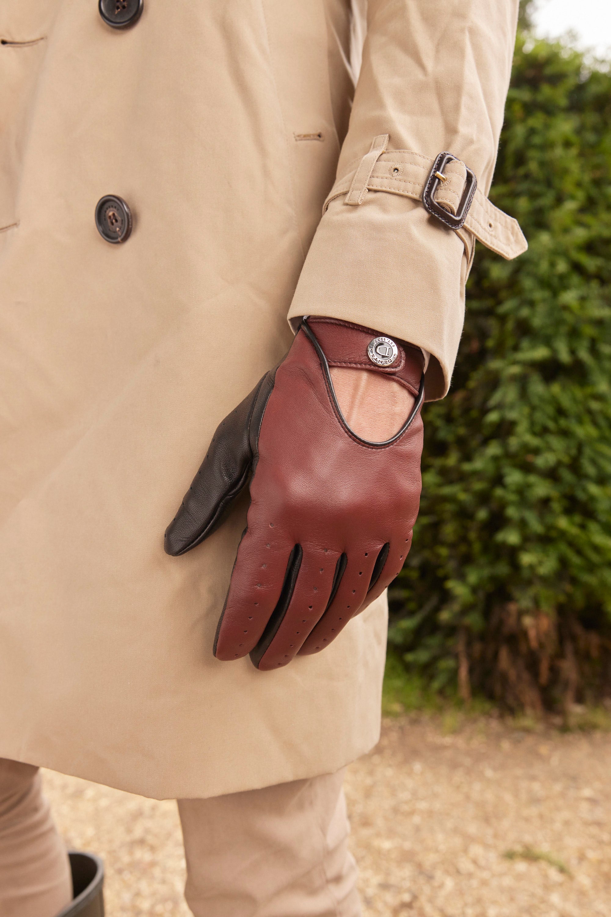 Men's Heritage Two-Colour Leather Driving Gloves | Dents