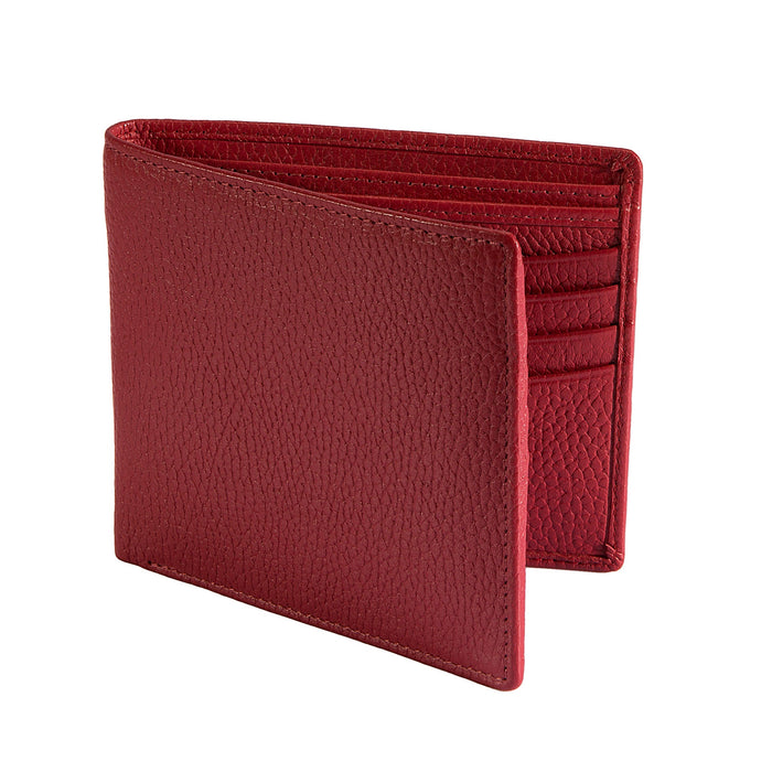 Men's Berry Slim Pebble Grain Leather Bifold Wallet with RFID Blocking