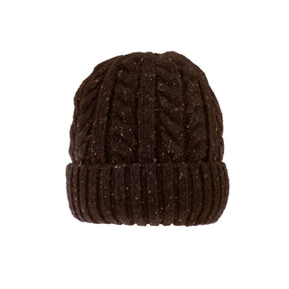 Men’s Cable Knit Beanie Hat with Marl Yarn