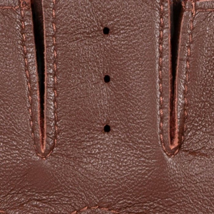 Men's Fingerless Leather Driving Gloves in English Tan fingers