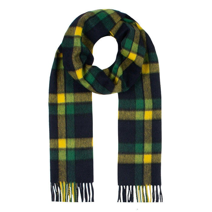 Men's Heritage Bold Check Cashmere Scarf with Tassels in Dandelion Loop
