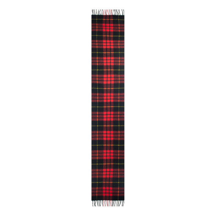 Men's Heritage Bold Check Cashmere Scarf with Tassels in Poppy length