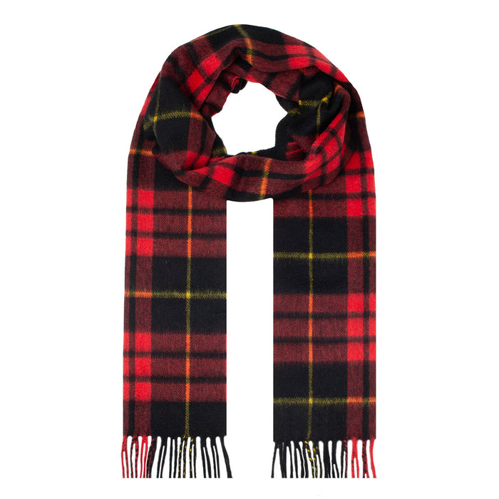 Men's Heritage Bold Check Cashmere Scarf with Tassels in Poppy loop