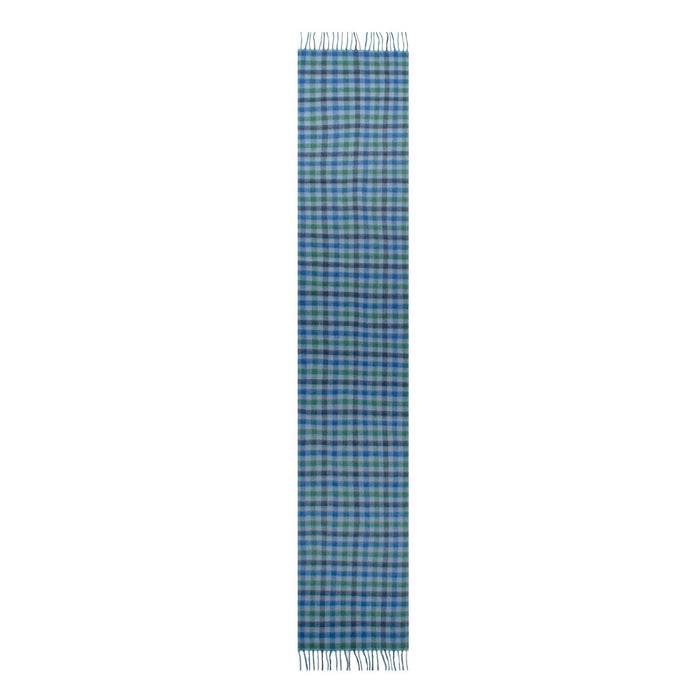 Men's Heritage Bold Check Cashmere Scarf with Tassels in Royal  length