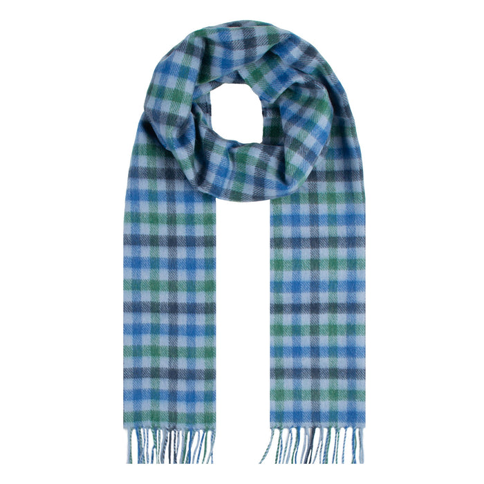 Men's Heritage Bold Check Cashmere Scarf with Tassels in Royal loop