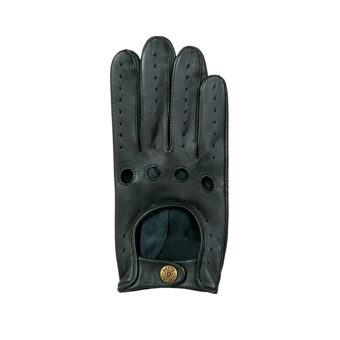 Men's leather driving gloves in British racing green right