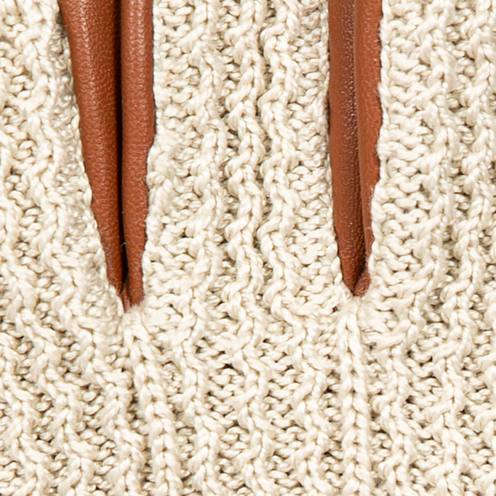 Men's the suited racer fingerless crochet gloves leather driving gloves english tan stitches