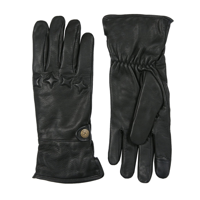 Men's the suited racer water resistant goatskin gloves in black both gloves