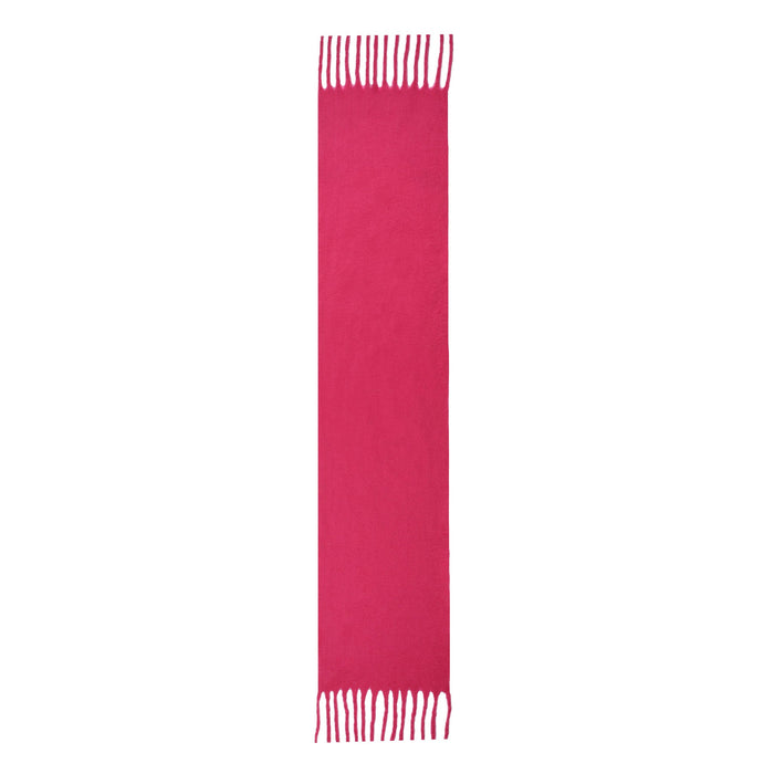 Women's blanket scarf with tassels in fuchsia - flat out