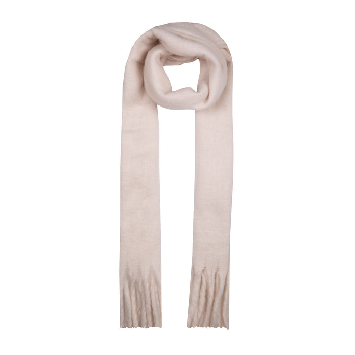 Women's blanket scarf with tassels in ivory