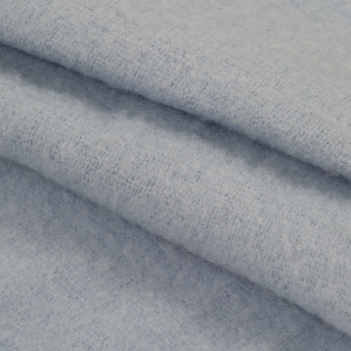 Women's blanket scarf with tassels in pale blue - scrunched up