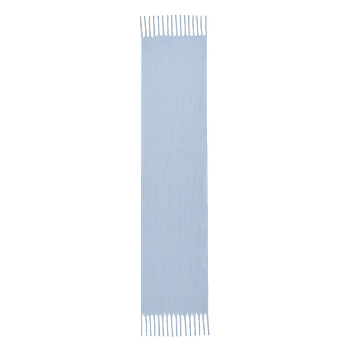 Women's blanket scarf with tassels in pale blue - flat out