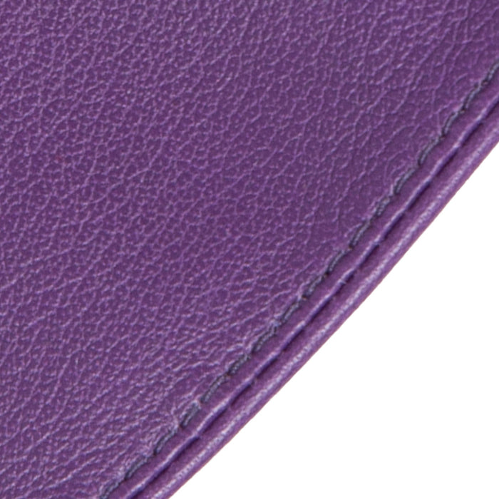 Women's Fingerless Leather Driving Gloves in Amethyst closeup