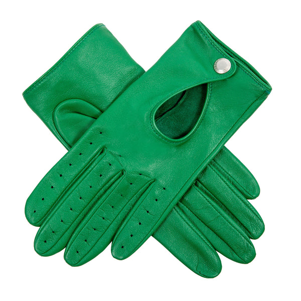 Women's emerald leather driving gloves 