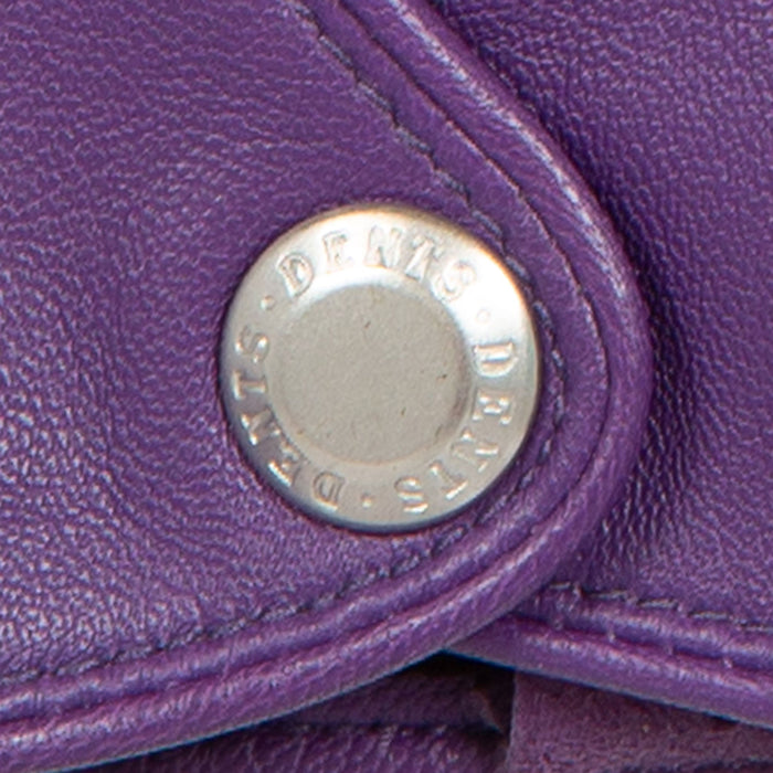 Women's Lined Leather Driving Gloves Amethyst stud