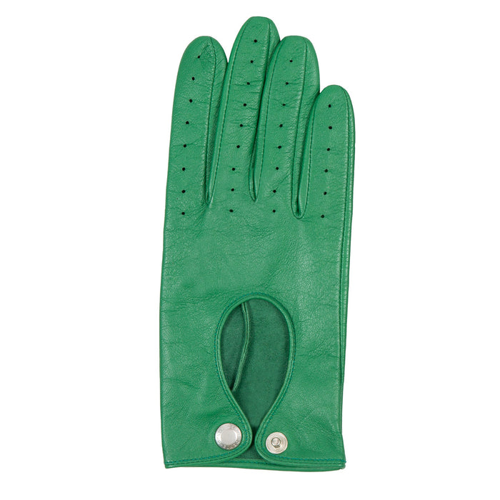 Women's emerald leather driving gloves right