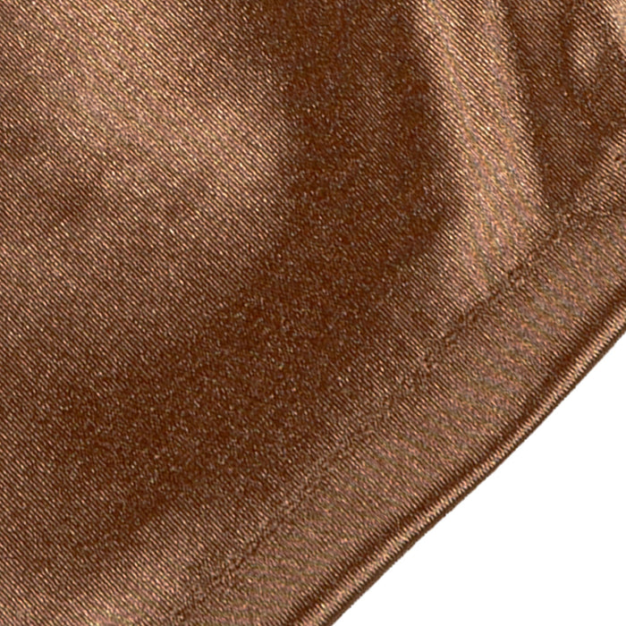 Women's long above-elbow satin gloves in bronze - end of the cuff