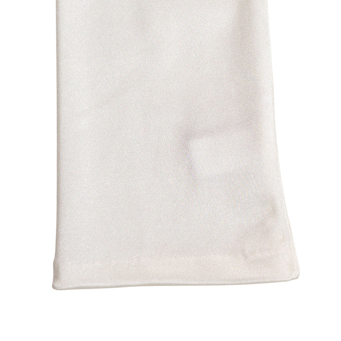 Women's long above-elbow satin gloves in ivory - cuff