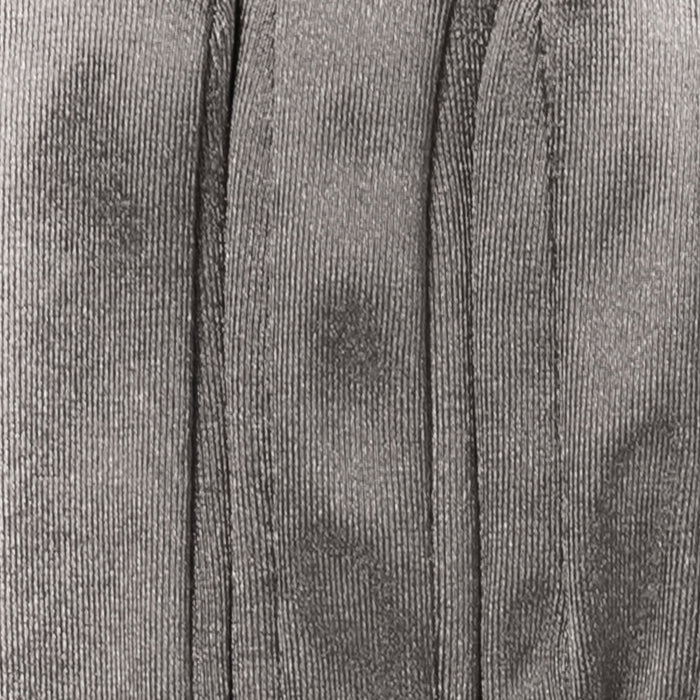 Women's long above-elbow satin gloves in pewter - close up of the stitching of the gloves