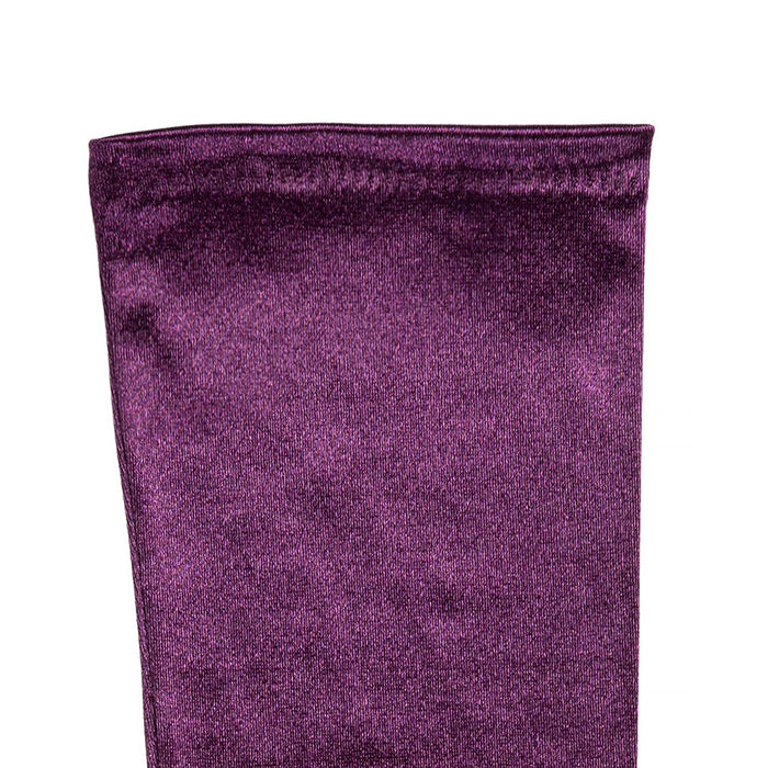 Women's long opera satin gloves in amethyst cuff