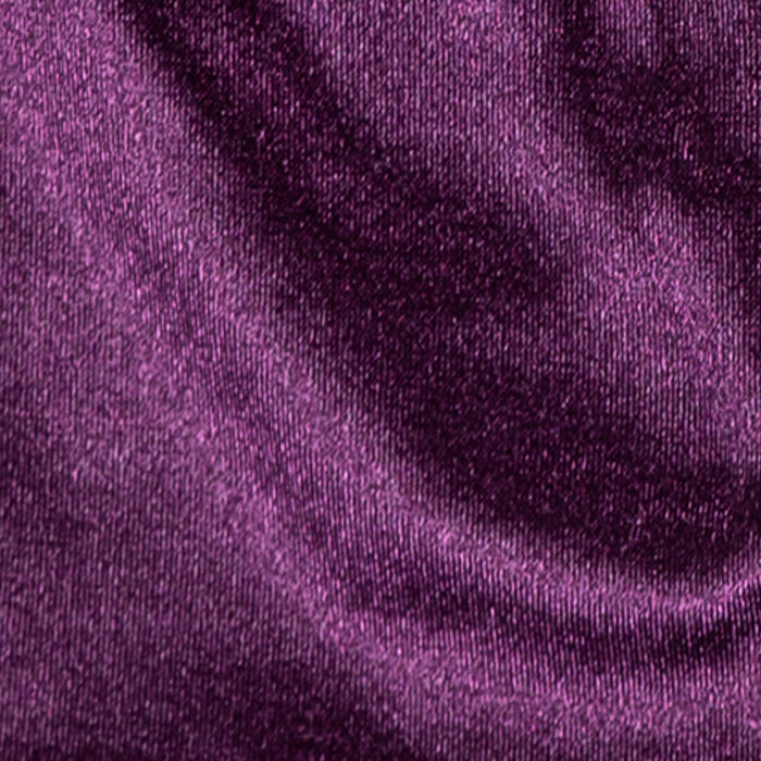 Women's long opera satin gloves in amethyst - close of the material