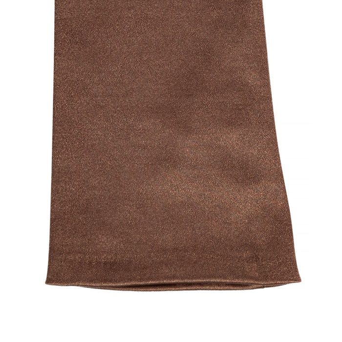 Women's long opera satin gloves in bronze - cuff