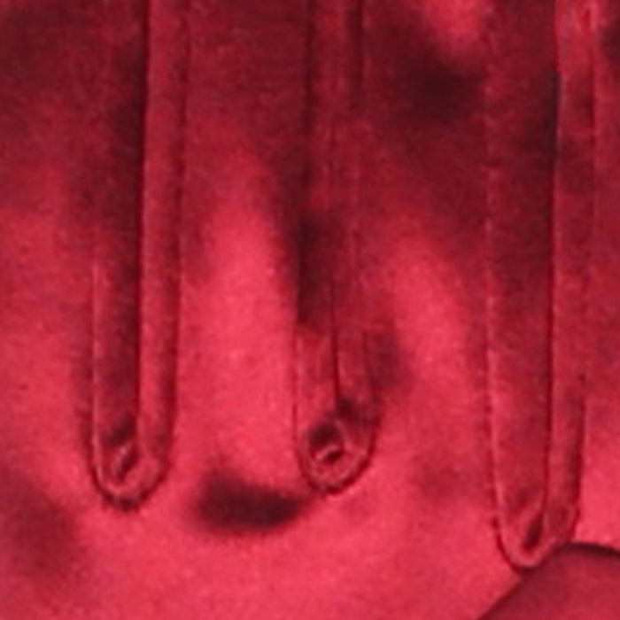 Women's Long Opera Satin Gloves in Burgundy fingers