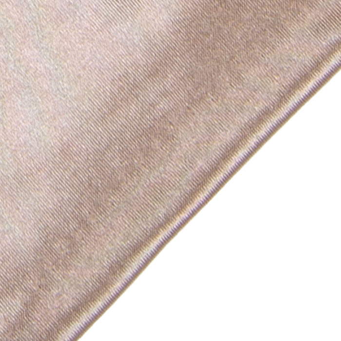 Women's long satin opera gloves in champagne - close up of the edge of the cuff