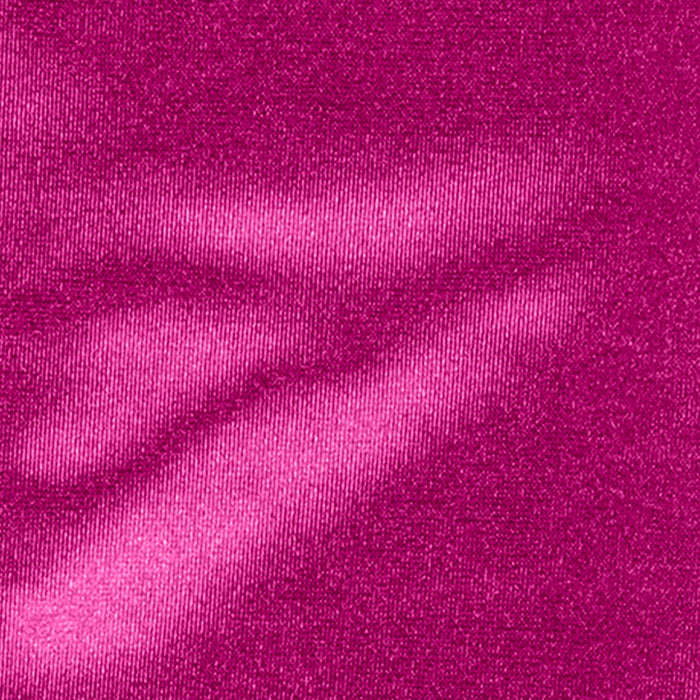 Women's long opera satin gloves in fuchsia - close up of the satin material