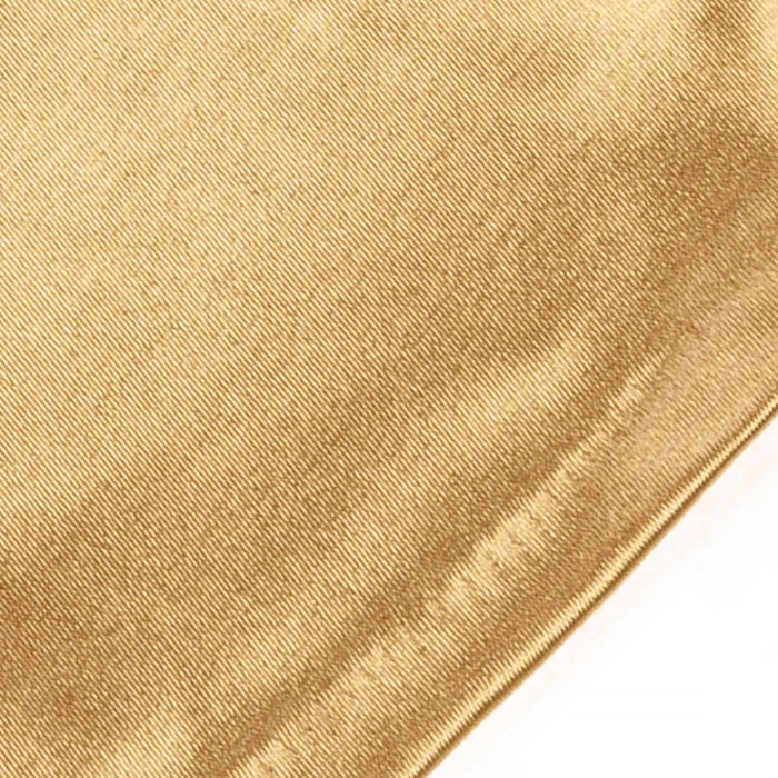 Women's long opera satin gloves in gold - end of the cuff