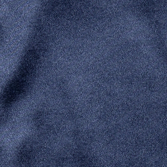 Women's long opera satin gloves in navy - close up of the satin material