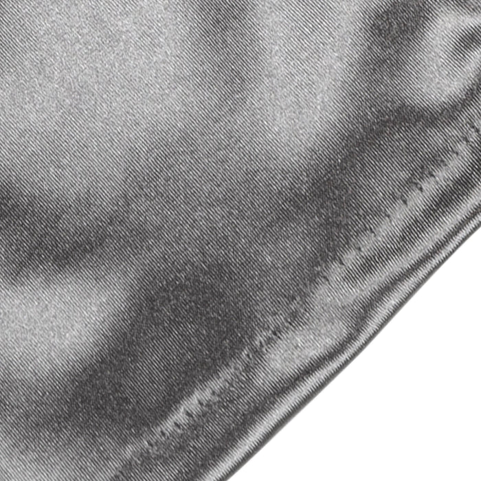Women's long opera satin gloves in pewter - end of the cuff