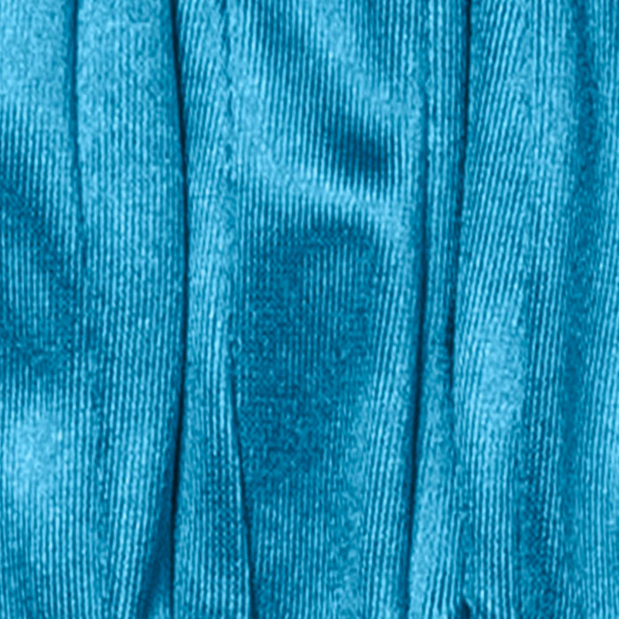 Women's long opera satin gloves in teal stitching in between fingers